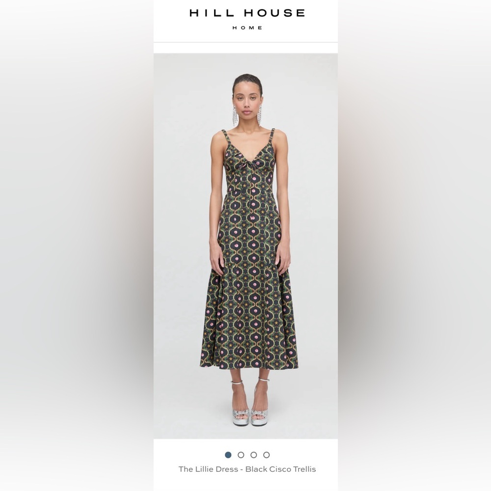 Hill House Lillie Dress in Black Cisco Trellis